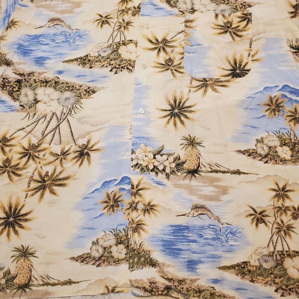 Tommy Hilfiger Men's Hawaiian Island Palm Tree Vacation Shirt in Size L - Picture 2 of 14